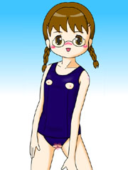 minimal hentai - very young girl Iincho in crazy swimsuit