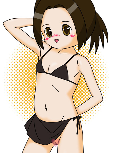 very young girl Suzuri Nebarima in small bikini but shows her pussy