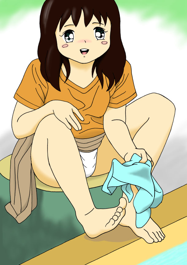 minimal hentai - a young girl and footbath (no nude)