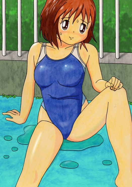 minimal hentai - a young girl in swimsuit