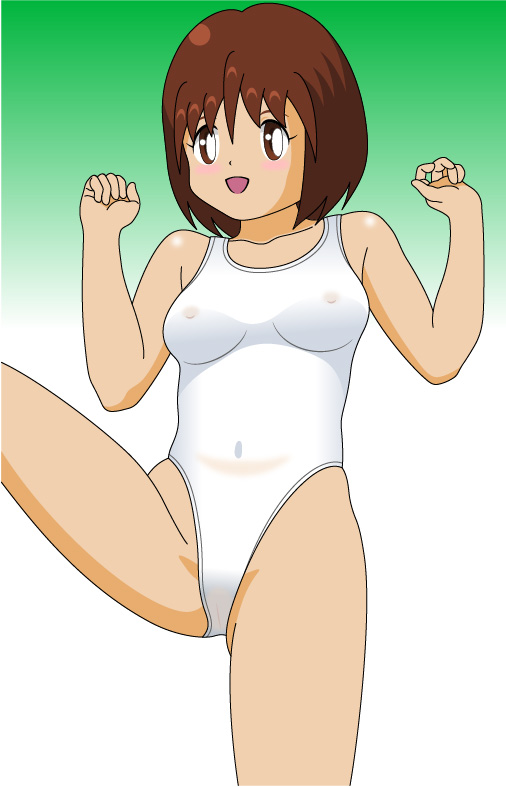 minimal hentai - a girl in white swimsuit (no nude)