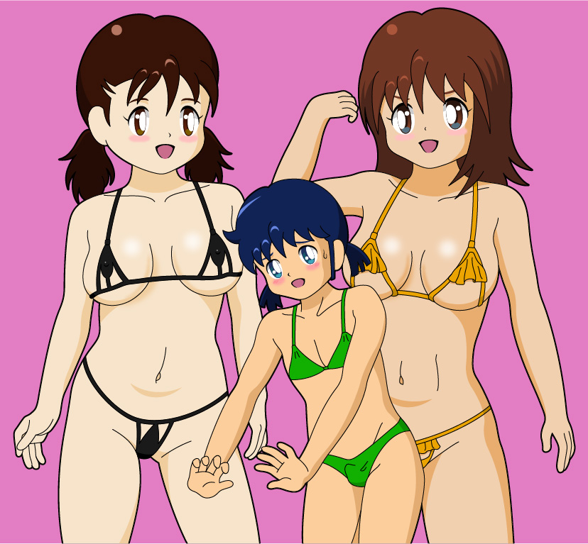 minimal hentai - bikini girls and bikini boy