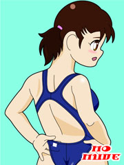 a swimsuit girl shows her butt