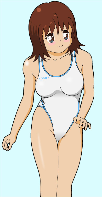 minimal hentai - a girl in white swimsuit